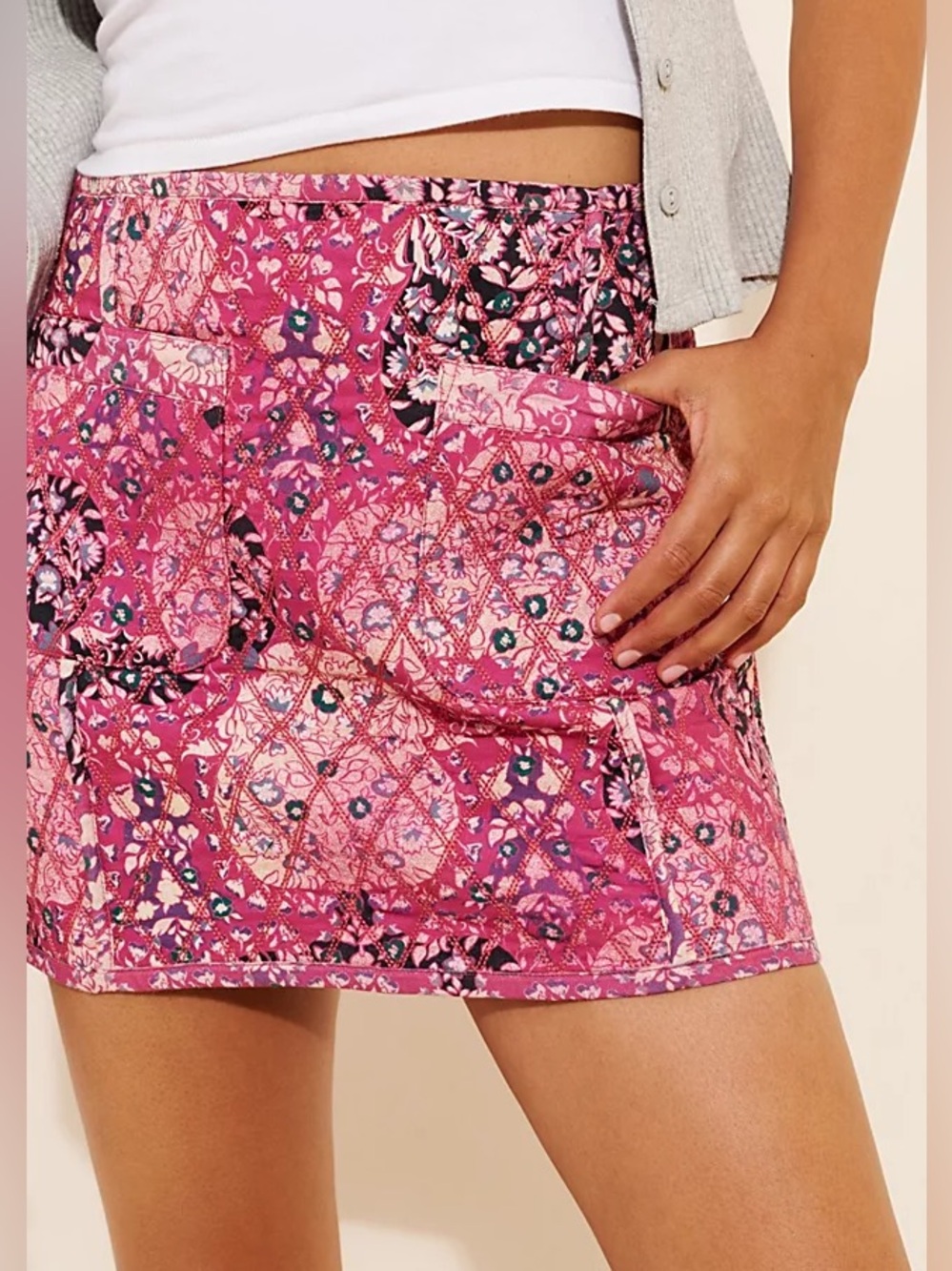 NWT free people Darla quilted mini skirt